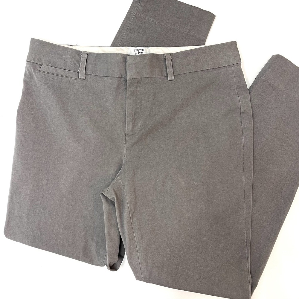 Crown and Ivy Women's Gray‎ Cary Chino Pants Size 6